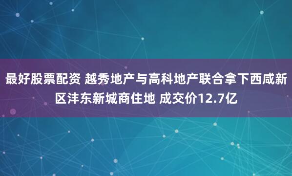 最好股票配资 越秀地产与高科地产联合拿下西咸新区沣东新城商住地 成交价12.7亿
