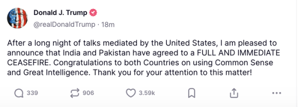 配资查询网站 特朗普：印度和巴基斯坦已同意立即全面停火